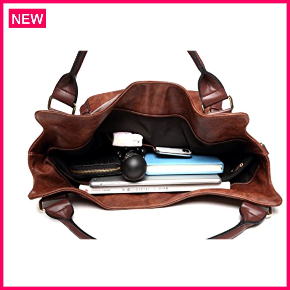 PU Leather Hobo Tote Bag with Adjustable Strap Multi-Pocket Organizer - Picture 6 of 8